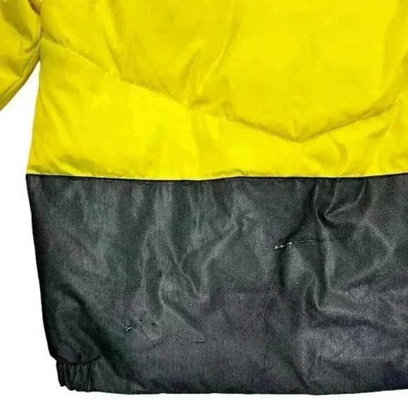 VERSACE 1969 SPORTIVO Big Boys Colorblock Down Jacket in Yellow & Black Sz 14/16 - Picture 7 of 11